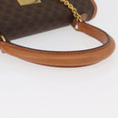 CELINE Macadam Canvas Hand Bag PVC Leather Brown Gold Auth 178653A-7