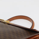 CELINE Macadam Canvas Hand Bag PVC Leather Brown Gold Auth 178653A-8