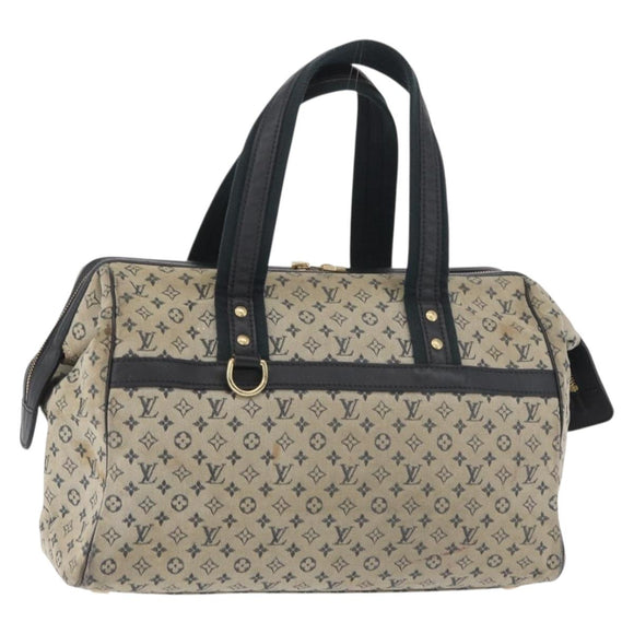 LOUIS VUITTON Monogram Mini Josephine GM Hand Bag Blue M92211 LV Auth 178684