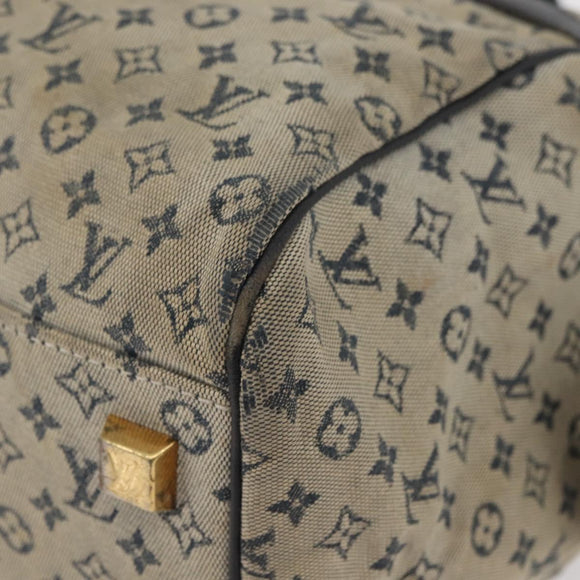 LOUIS VUITTON Monogram Mini Josephine GM Hand Bag Blue M92211 LV Auth 178684
