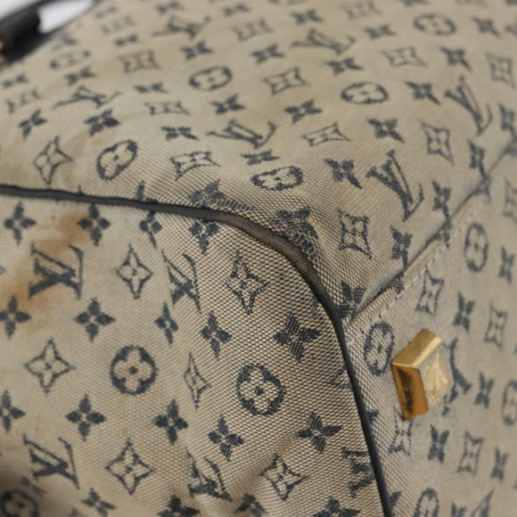 LOUIS VUITTON Monogram Mini Josephine GM Hand Bag Blue M92211 LV Auth 178684