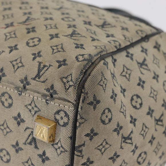 LOUIS VUITTON Monogram Mini Josephine GM Hand Bag Blue M92211 LV Auth 178684