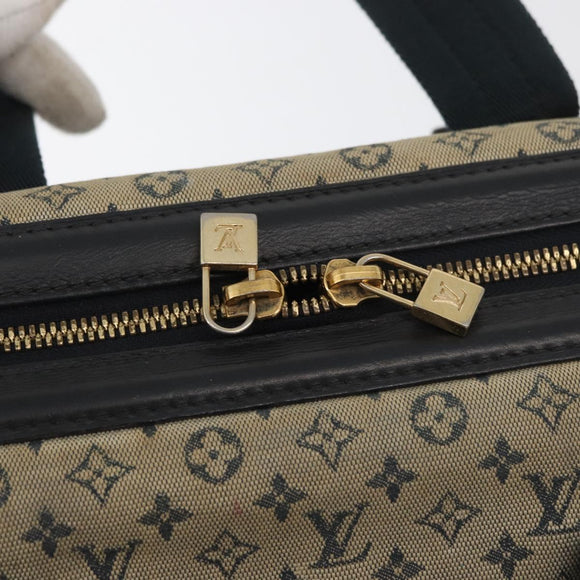 LOUIS VUITTON Monogram Mini Josephine GM Hand Bag Blue M92211 LV Auth 178684