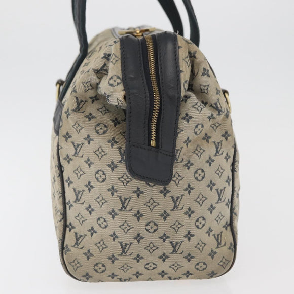 LOUIS VUITTON Monogram Mini Josephine GM Hand Bag Blue M92211 LV Auth 178684