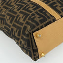 FENDI Zucca Canvas Handtas Zwart Bruin Auth 178688A-15