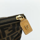 FENDI Zucca Canvas Handtas Zwart Bruin Auth 178688A-9