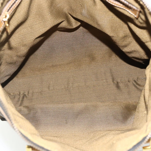 FENDI Zucca Canvas Handtas Zwart Bruin Auth 178688A