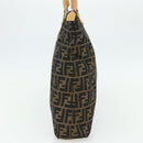 FENDI Zucca Canvas Handtas Zwart Bruin Auth 178688A-3