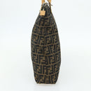 FENDI Zucca Canvas Handtas Zwart Bruin Auth 178688A-4
