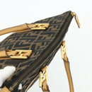 FENDI Zucca Canvas Handtas Zwart Bruin Auth 178688A-6