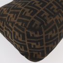 FENDI Zucca Canvas Mamma Baguette Shoulder Bag Brown Black Auth 178690SAM-17