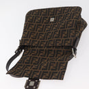 FENDI Zucca Canvas Mamma Baguette Shoulder Bag Brown Black Auth 178690SAM-20