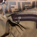 FENDI Zucca Canvas Mamma Baguette Shoulder Bag Brown Black Auth 178690SAM-24