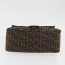 FENDI Zucca Canvas Mamma Baguette Shoulder Bag Brown Black Auth 178690SAM-5