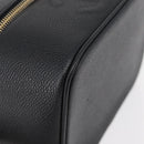 CHANEL COCO Mark Vanity Hand Bag Caviar Skin Black Gold CC Auth 178691-15