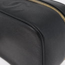 CHANEL COCO Mark Vanity Hand Bag Caviar Skin Black Gold CC Auth 178691-16