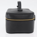 CHANEL COCO Mark Vanity Hand Bag Caviar Skin Black Gold CC Auth 178691-3