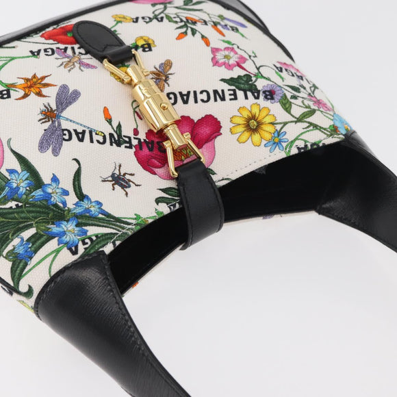 GUCCI New Jackie BALENCIAGA Collaboration Bag Canvas 636706 Auth 178692SAM
