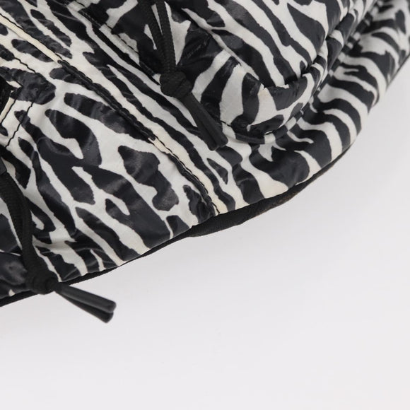SAINT LAURENT Zebra Pattern Body Bag Nylon Black White Auth 178693A