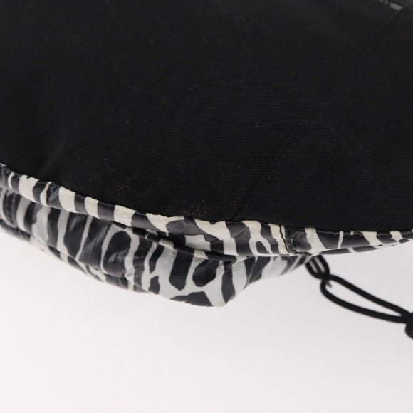 SAINT LAURENT Zebra Pattern Body Bag Nylon Black White Auth 178693A