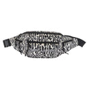 SAINT LAURENT Zebra Pattern Body Bag Nylon Black White Auth 178693A-13