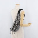 SAINT LAURENT Zebra Pattern Body Bag Nylon Black White Auth 178693A-23