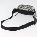 SAINT LAURENT Zebra Pattern Body Bag Nylon Black White Auth 178693A-7