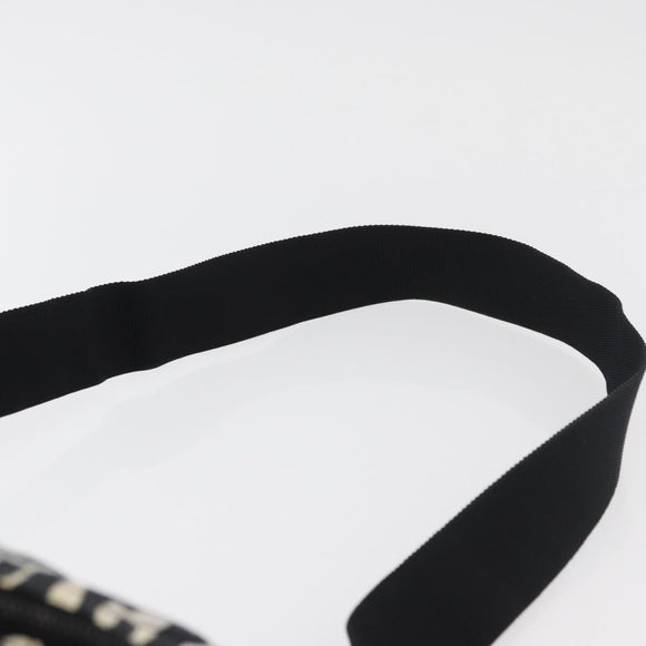 SAINT LAURENT Zebra Pattern Body Bag Nylon Black White Auth 178693A
