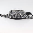 SAINT LAURENT Zebra Pattern Body Bag Nylon Black White Auth 178693A-5