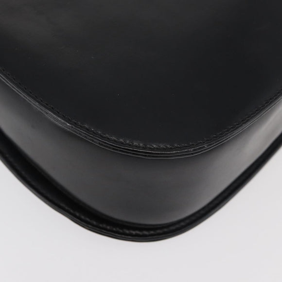 GUCCI Bamboo Hand Bag Leather Black Gold 000 1227 0633 Auth 178723V