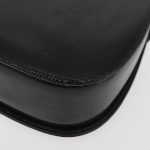 GUCCI Bamboo Hand Bag Leather Black Gold 000 1227 0633 Auth 178723V