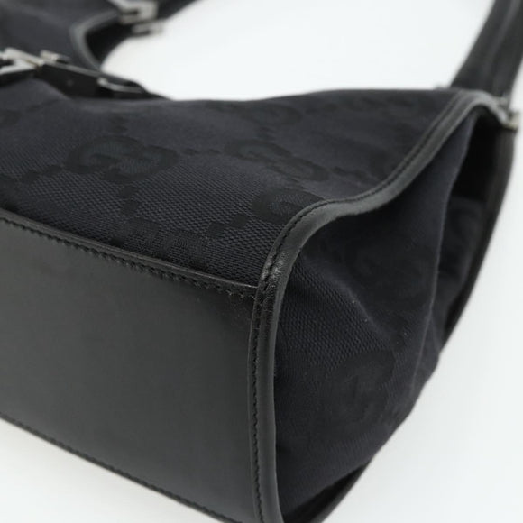 GUCCI GG Canvas Jackie Shoulder Bag Black Silver 002 1067 Auth 178724