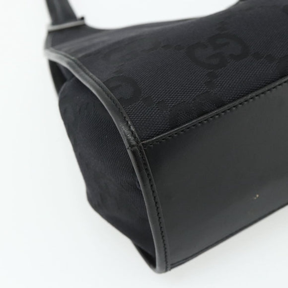 GUCCI GG Canvas Jackie Shoulder Bag Black Silver 002 1067 Auth 178724