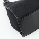 GUCCI GG Canvas Jackie Shoulder Bag Black Silver 002 1067 Auth 178724-16