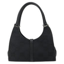 GUCCI GG Canvas Jackie Shoulder Bag Black Silver 002 1067 Auth 178724-2