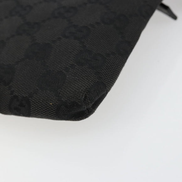 GUCCI GG Canvas Waist bag Black Silver 28566 Auth 178726