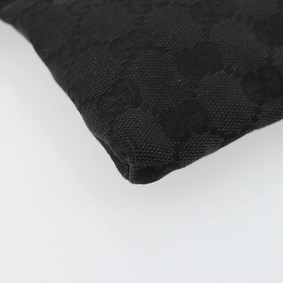 GUCCI GG Canvas Waist bag Black Silver 28566 Auth 178726