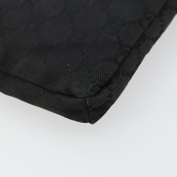 GUCCI GG Canvas Waist bag Black Silver 28566 Auth 178726