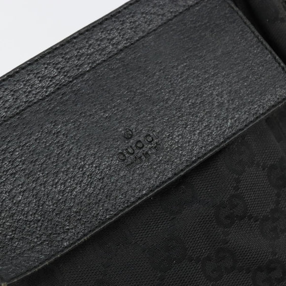 GUCCI GG Canvas Waist bag Black Silver 28566 Auth 178726