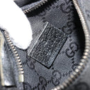 GUCCI GG Canvas Waist bag Black Silver 28566 Auth 178726-17