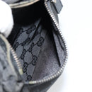GUCCI GG Canvas Waist bag Black Silver 28566 Auth 178726-18