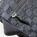 GUCCI GG Canvas Waist bag Black Silver 28566 Auth 178726-19