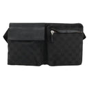 GUCCI GG Canvas Waist bag Black Silver 28566 Auth 178726-2