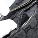 GUCCI GG Canvas Waist bag Black Silver 28566 Auth 178726-23