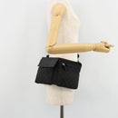 GUCCI GG Canvas Waist bag Black Silver 28566 Auth 178726-24