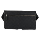 GUCCI GG Canvas Waist bag Black Silver 28566 Auth 178726-3