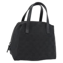 GUCCI GG Canvas Hand Bag Black Silver 124542 Auth 178727A-1