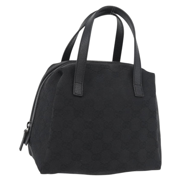 GUCCI GG Canvas Hand Bag Black Silver 124542 Auth 178727A