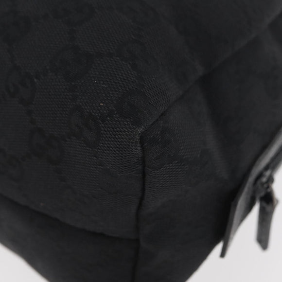 GUCCI GG Canvas Hand Bag Black Silver 124542 Auth 178727A