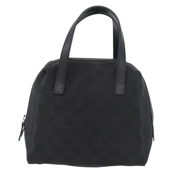 GUCCI GG Canvas Hand Bag Black Silver 124542 Auth 178727A
